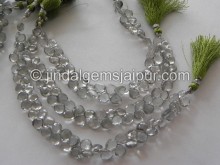 Green Apatite Quartz Faceted Heart Beads